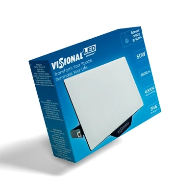 LED Moisture-resistant outdoor floodlight with motion sensor 50W, 5500Lm, 4000K, IP65